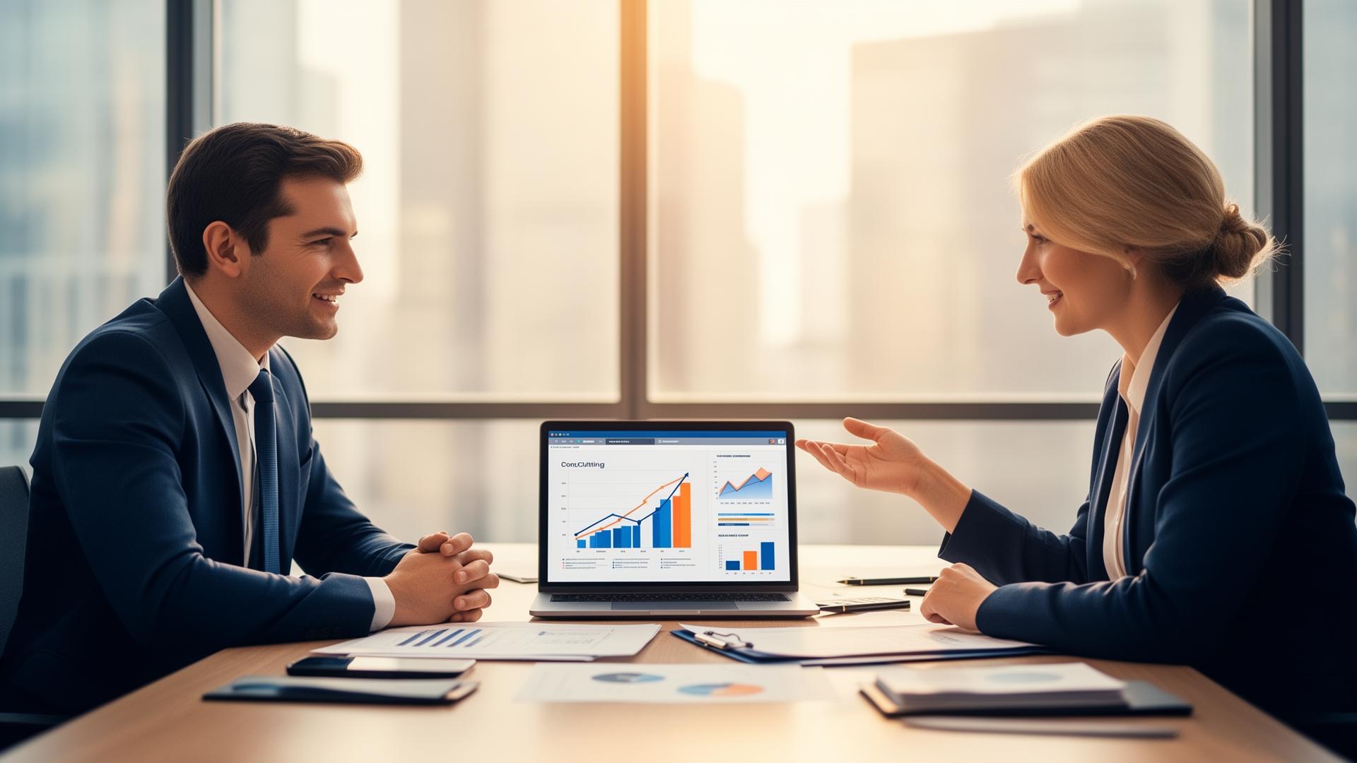 Founder-led SME team reviewing sales pipeline and growth plan